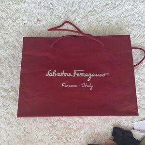 Salvatore Ferragamo Burgundy Tote Bag